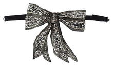 Load image into Gallery viewer, Dolce &amp; Gabbana Crystal-Embellished Silk Bowtie - Silver Elegance
