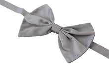 Load image into Gallery viewer, Dolce &amp; Gabbana Elegant Silver Gray Silk Bow Tie
