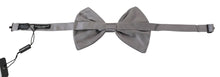 Load image into Gallery viewer, Dolce &amp; Gabbana Elegant Silver Gray Silk Bow Tie
