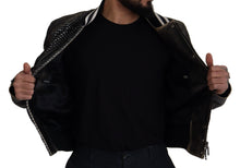 Load image into Gallery viewer, Dolce &amp; Gabbana Multicolor Houndstooth Leather Bomber Jacket
