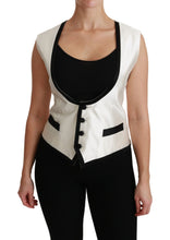 Load image into Gallery viewer, Dolce &amp; Gabbana Elegant Silk Sleeveless Vest in Black &amp; White
