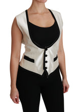 Load image into Gallery viewer, Dolce &amp; Gabbana Elegant Silk Sleeveless Vest in Black &amp; White
