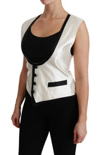 Load image into Gallery viewer, Dolce &amp; Gabbana Elegant Silk Sleeveless Vest in Black &amp; White
