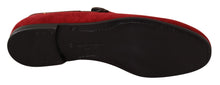 Load image into Gallery viewer, Dolce &amp; Gabbana Red Suede Leather Slip On Loafers Men&#39;s Shoes
