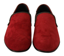 Load image into Gallery viewer, Dolce &amp; Gabbana Red Suede Leather Slip On Loafers Men&#39;s Shoes
