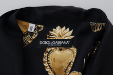 Load image into Gallery viewer, Dolce &amp; Gabbana Elegant Silk Pajama Look Shirt with Gold Hearts
