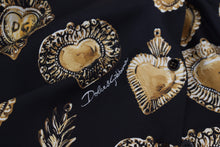 Load image into Gallery viewer, Dolce &amp; Gabbana Elegant Silk Pajama Look Shirt with Gold Hearts
