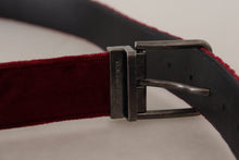 Load image into Gallery viewer, Dolce &amp; Gabbana Velvet Maroon Elegance Belt
