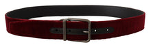Load image into Gallery viewer, Dolce &amp; Gabbana Velvet Maroon Elegance Belt
