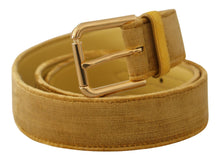 Load image into Gallery viewer, Dolce &amp; Gabbana Elegant Velvet Designer Gold-Buckled Belt
