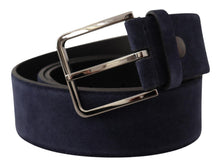 Load image into Gallery viewer, Dolce &amp; Gabbana Navy Elegance Velvet Leather Belt
