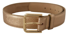 Load image into Gallery viewer, Dolce &amp; Gabbana Chic Rose Gold Leather Belt with Logo Buckle
