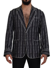 Load image into Gallery viewer, Dolce &amp; Gabbana Blue Striped Silk Pajama Shirt Jacket
