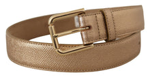 Load image into Gallery viewer, Dolce &amp; Gabbana Chic Rose Gold Leather Belt with Logo Buckle
