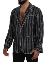 Load image into Gallery viewer, Dolce &amp; Gabbana Blue Striped Silk Pajama Shirt Jacket
