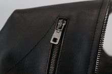 Load image into Gallery viewer, Dolce &amp; Gabbana Elegant Black Leather Jacket with Silver Details
