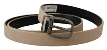 Load image into Gallery viewer, Dolce &amp; Gabbana Elegant Beige Leather Belt with Silver Tone Buckle
