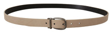 Load image into Gallery viewer, Dolce &amp; Gabbana Elegant Beige Leather Belt with Silver Tone Buckle
