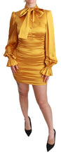 Load image into Gallery viewer, Dolce &amp; Gabbana Radiant Yellow Silk Bodycon Mini Dress
