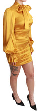Load image into Gallery viewer, Dolce &amp; Gabbana Radiant Yellow Silk Bodycon Mini Dress
