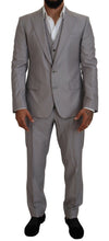 Load image into Gallery viewer, Dolce &amp; Gabbana Elegant Silver Slim Fit Three-Piece Suit
