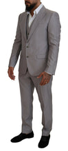 Load image into Gallery viewer, Dolce &amp; Gabbana Elegant Silver Slim Fit Three-Piece Suit
