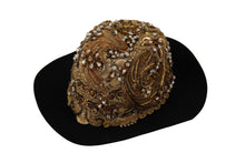 Load image into Gallery viewer, Dolce &amp; Gabbana Elegant Black Gold Studded Fedora
