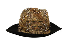 Load image into Gallery viewer, Dolce &amp; Gabbana Elegant Black Gold Studded Fedora
