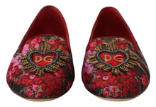 Load image into Gallery viewer, Dolce &amp; Gabbana Multicolor Jacquard Sacred Heart Patch Slip On Shoes
