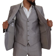 Load image into Gallery viewer, Dolce &amp; Gabbana Elegant Silver Slim Fit Three-Piece Suit
