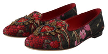 Load image into Gallery viewer, Dolce &amp; Gabbana Multicolor Jacquard Sacred Heart Patch Slip On Shoes
