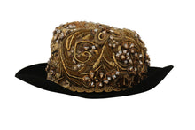 Load image into Gallery viewer, Dolce &amp; Gabbana Elegant Black Gold Studded Fedora
