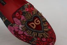 Load image into Gallery viewer, Dolce &amp; Gabbana Multicolor Jacquard Sacred Heart Patch Slip On Shoes
