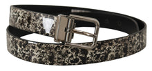 Load image into Gallery viewer, Dolce &amp; Gabbana Elegant Black Marble Print Leather Belt
