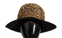 Load image into Gallery viewer, Dolce &amp; Gabbana Elegant Black Gold Studded Fedora
