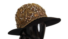 Load image into Gallery viewer, Dolce &amp; Gabbana Elegant Black Gold Studded Fedora
