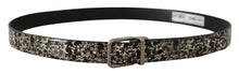 Load image into Gallery viewer, Dolce &amp; Gabbana Elegant Black Marble Print Leather Belt
