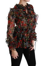 Load image into Gallery viewer, Dolce &amp; Gabbana Elegant Floral Silk Long Sleeve Blouse
