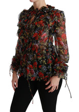 Load image into Gallery viewer, Dolce &amp; Gabbana Elegant Floral Silk Long Sleeve Blouse
