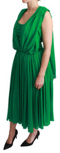 Load image into Gallery viewer, Dolce &amp; Gabbana Elegant Sleeveless Pleated Silk Maxi Dress
