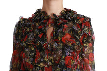 Load image into Gallery viewer, Dolce &amp; Gabbana Elegant Floral Silk Long Sleeve Blouse
