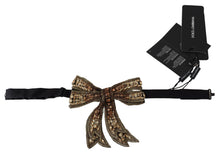 Load image into Gallery viewer, Dolce &amp; Gabbana Elegant Gold Silk Embellished Bowtie
