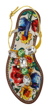 Load image into Gallery viewer, Dolce &amp; Gabbana Majolica Crystal Embellished Leather Sandals
