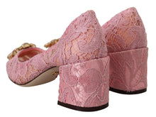 Load image into Gallery viewer, Dolce &amp; Gabbana Pastel Pink Lace Crystal Embellished Pumps
