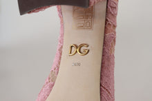 Load image into Gallery viewer, Dolce &amp; Gabbana Pastel Pink Lace Crystal Embellished Pumps
