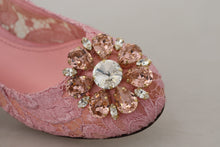 Load image into Gallery viewer, Dolce &amp; Gabbana Pastel Pink Lace Crystal Embellished Pumps
