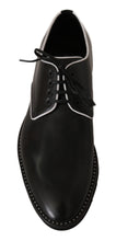 Load image into Gallery viewer, Dolce &amp; Gabbana Black Leather White Line Dress Derby Shoes
