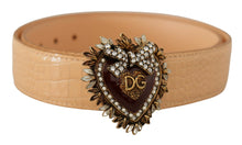 Load image into Gallery viewer, Dolce &amp; Gabbana Enchanting Nude Leather Belt with Engraved Buckle
