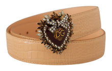 Load image into Gallery viewer, Dolce &amp; Gabbana Enchanting Nude Leather Belt with Engraved Buckle
