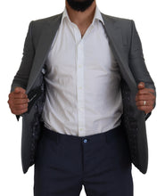 Load image into Gallery viewer, Dolce &amp; Gabbana Gray Wool Silk Slim Fit Jacket Blazer

